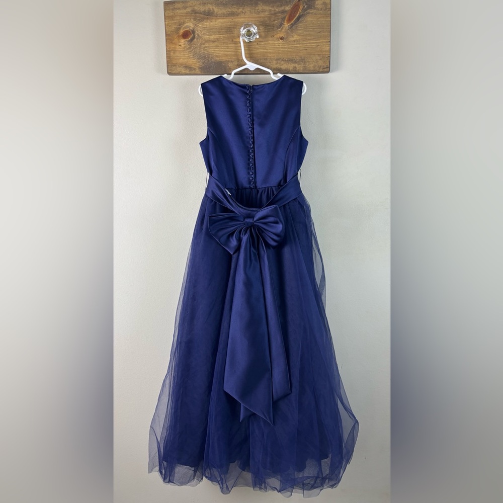 STUNNING David’s Bridal Girls Size 10 Flower Girl Dress- Navy - Formal- Tulle